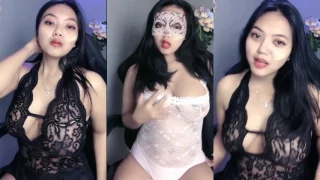 Shadira Tobrut Cantik Nakal Full Face Lingerie Hitam Viral